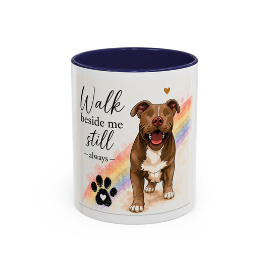 Jude - Walk Beside Me Accent Coffee Mug | Paw print, rainbow