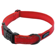 MEDIUM - Reflective Locking Dog Collar - RED