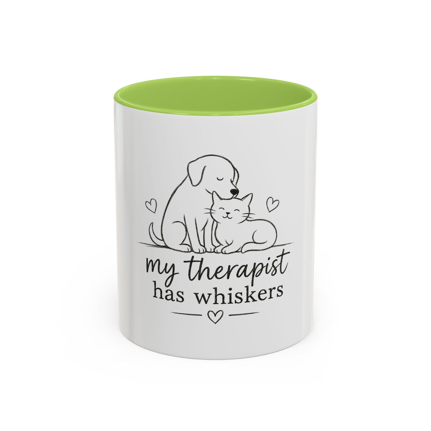 My Therapist Has Whiskers Mug | Cat and Dog Illustration Coffee Mug
