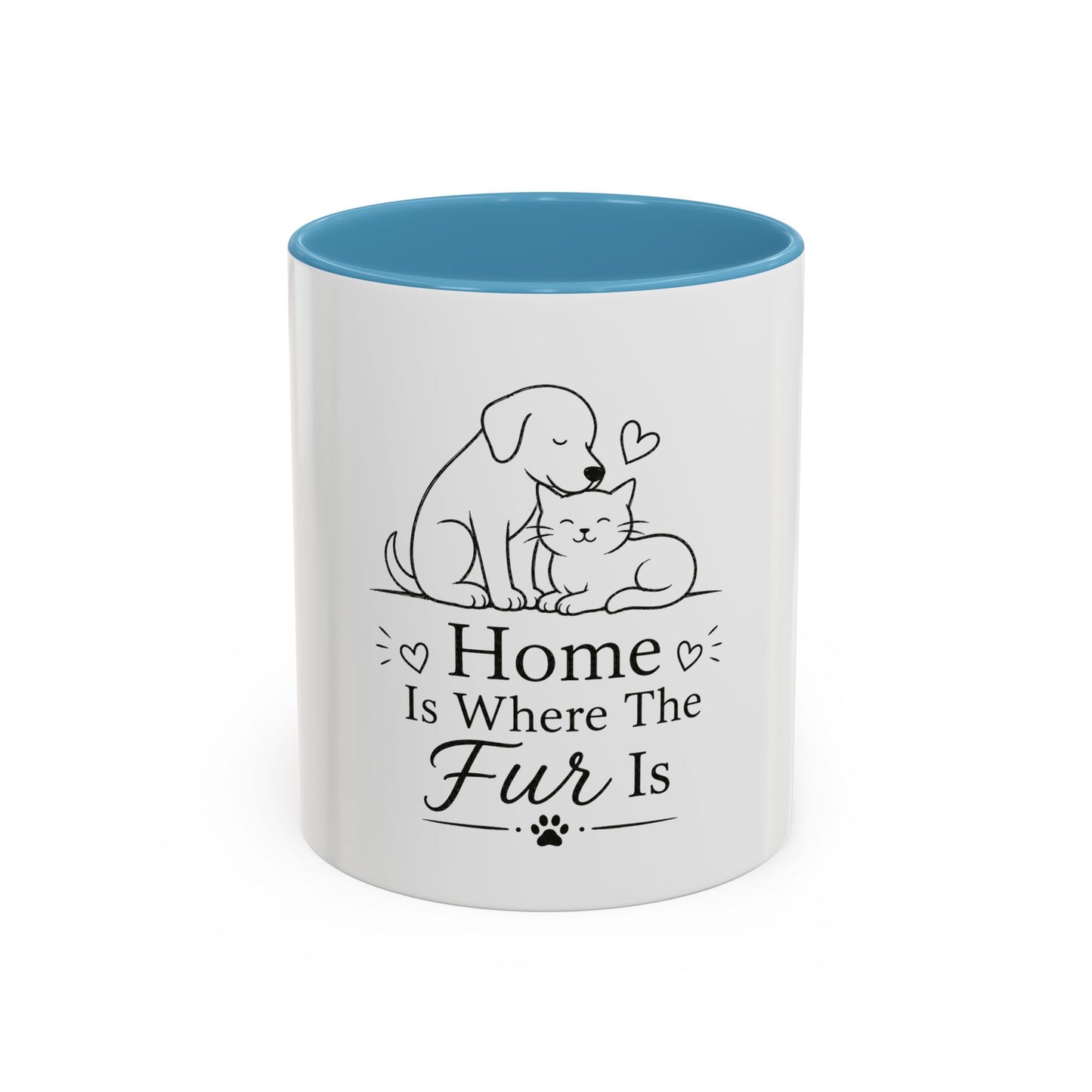 Home Is Where The Fur Is Mug | Cat and Dog Illustration Coffee Mug