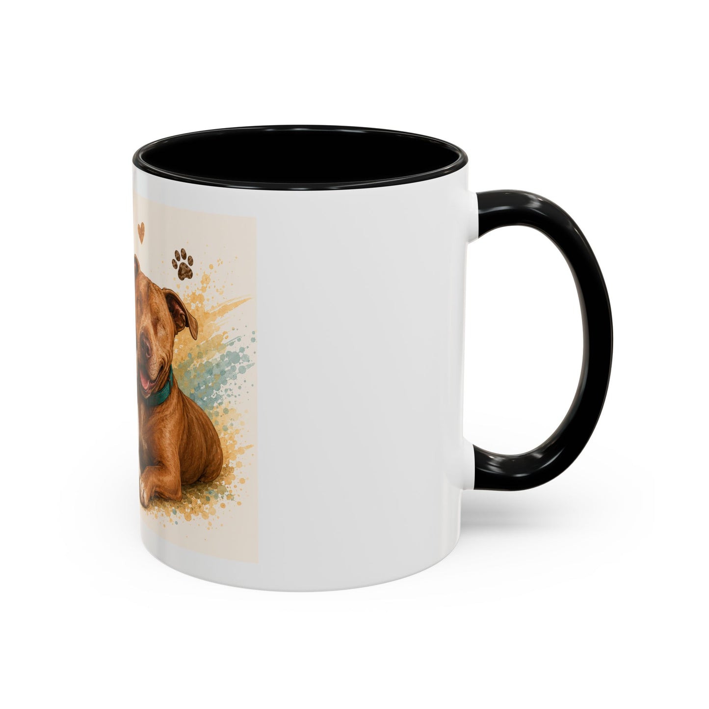 Johnny & Coraline Accent Coffee Mug | Paw print, rainbow
