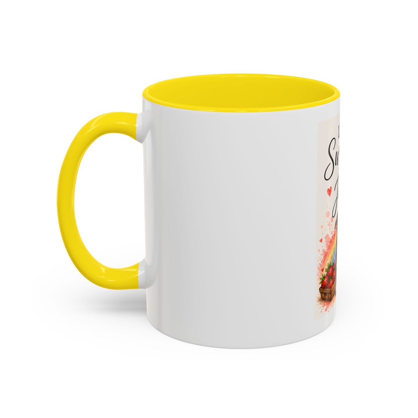 Life Is Sweeter With Jude Accent Coffee Mug | Paw print, rainbow
