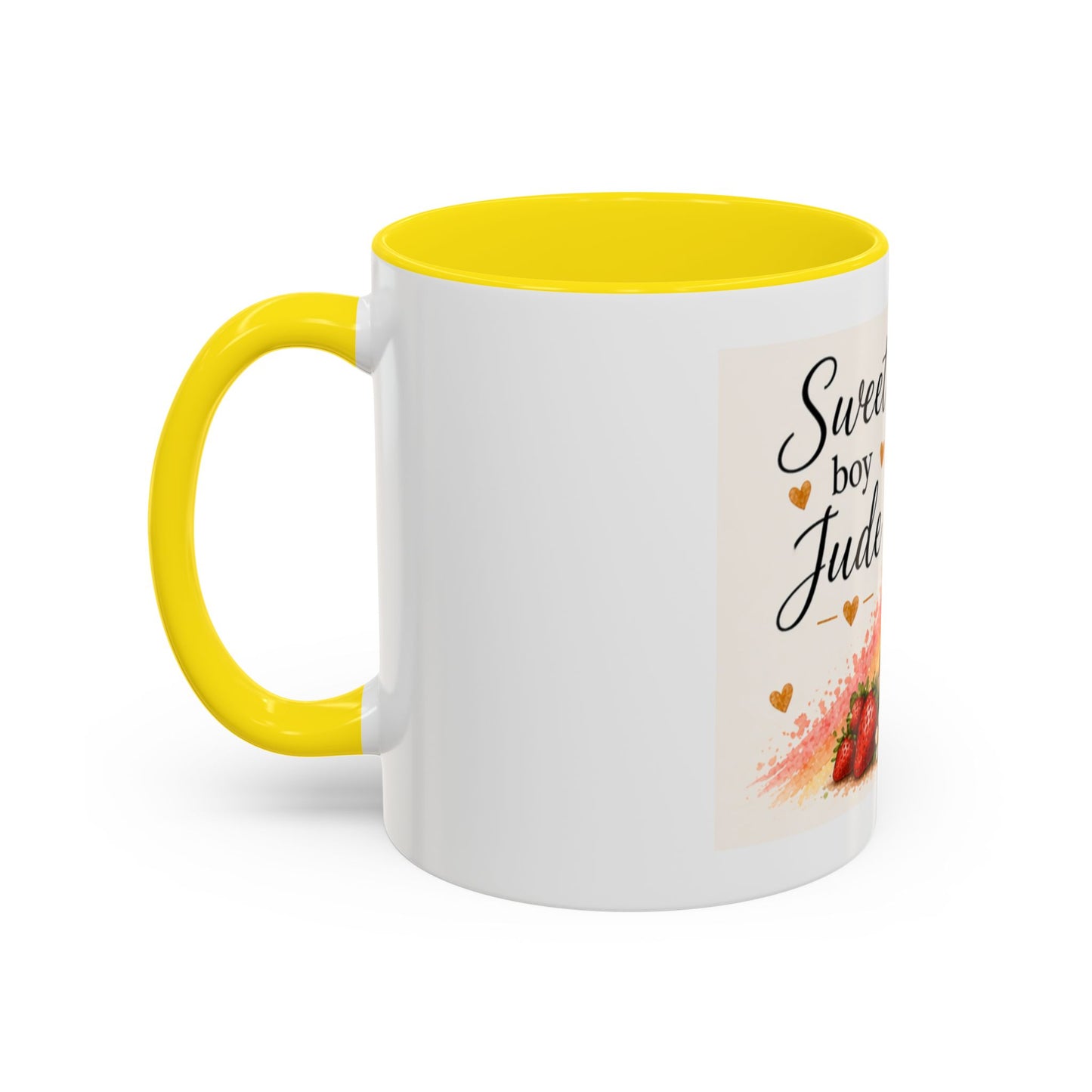 Sweet Boy Jude Accent Coffee Mug | Paw print, rainbow