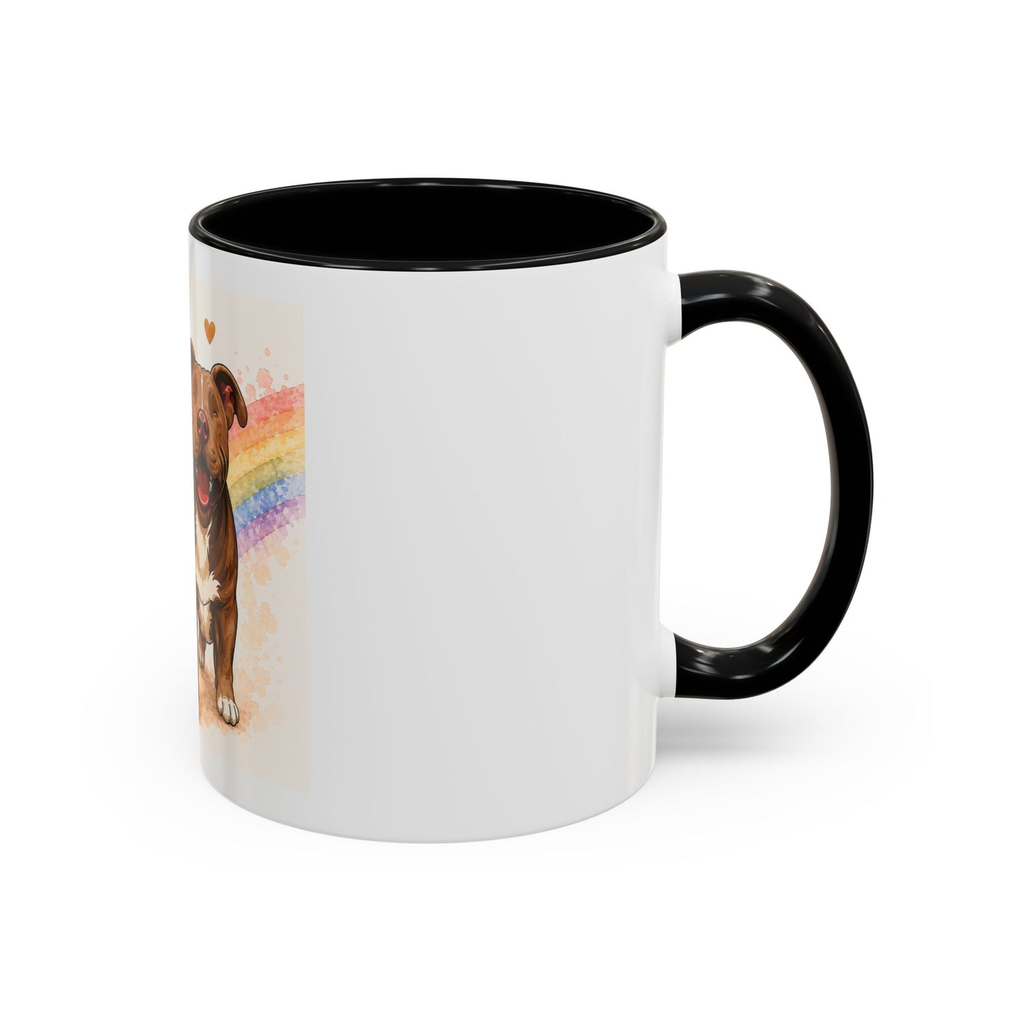 Love Never Leaves Accent Coffee Mug | Paw print, rainbow