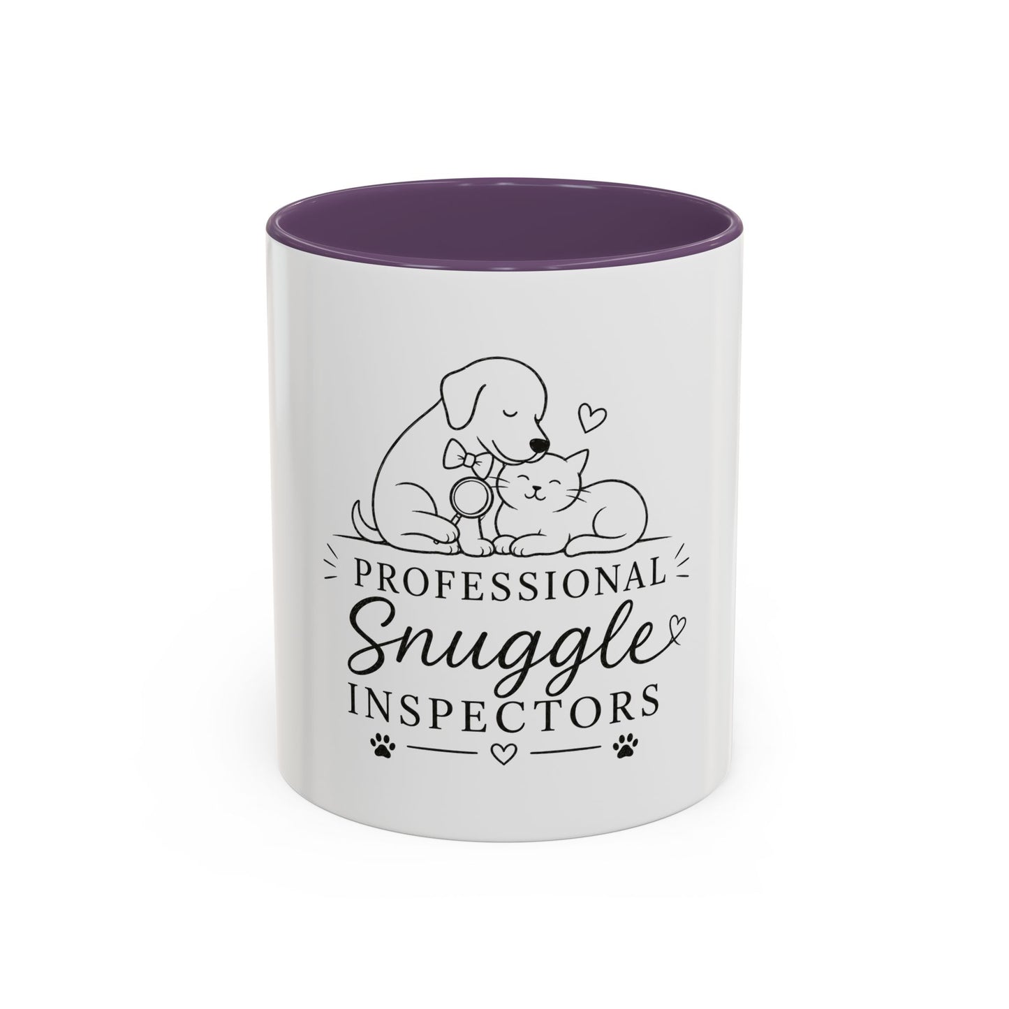 Professional  Snuggle Inspectors Mug | Cat and Dog Illustration Coffee Mug