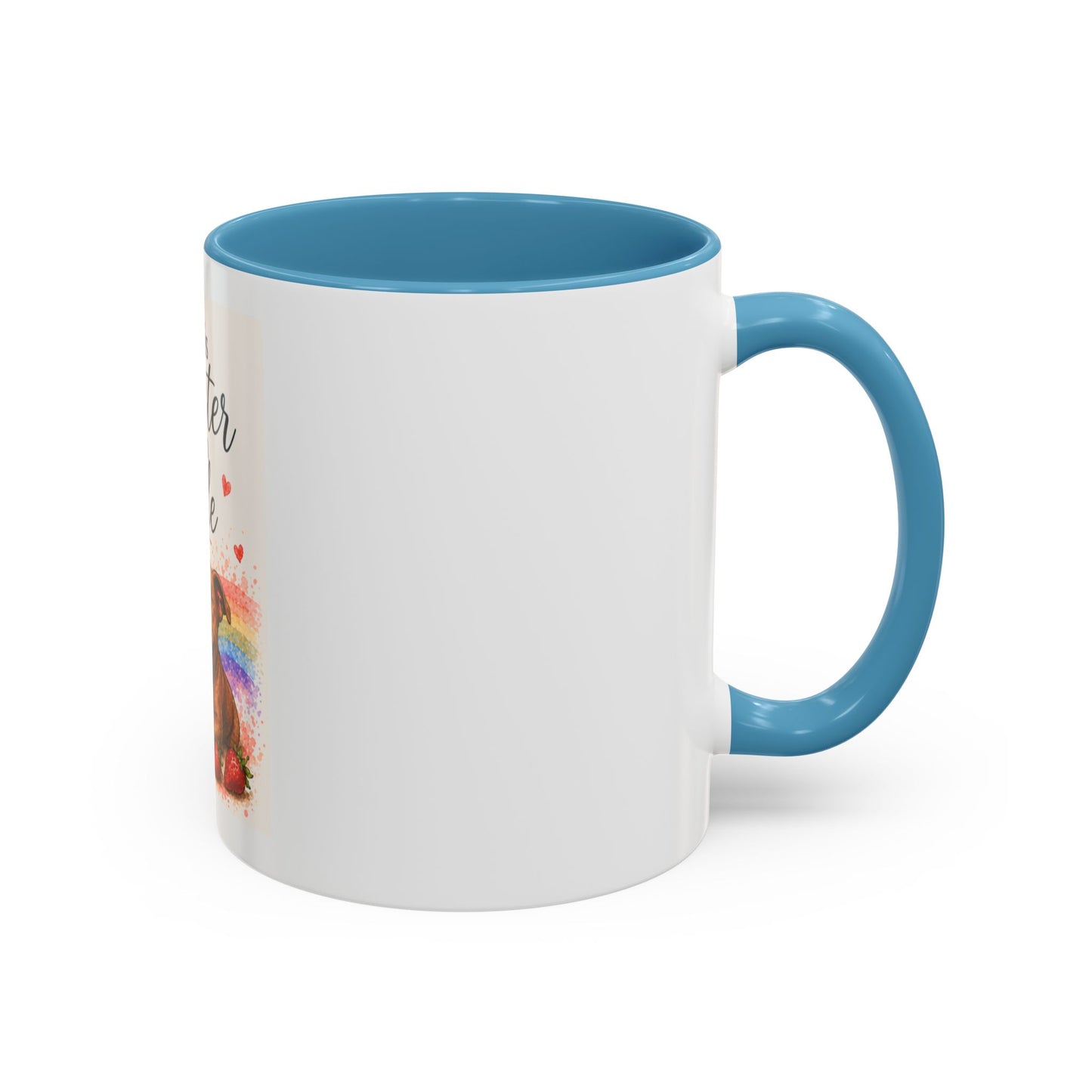 Life Is Sweeter With Jude Accent Coffee Mug | Paw print, rainbow