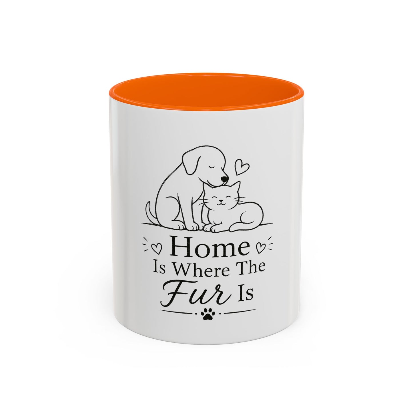 Home Is Where The Fur Is Mug | Cat and Dog Illustration Coffee Mug