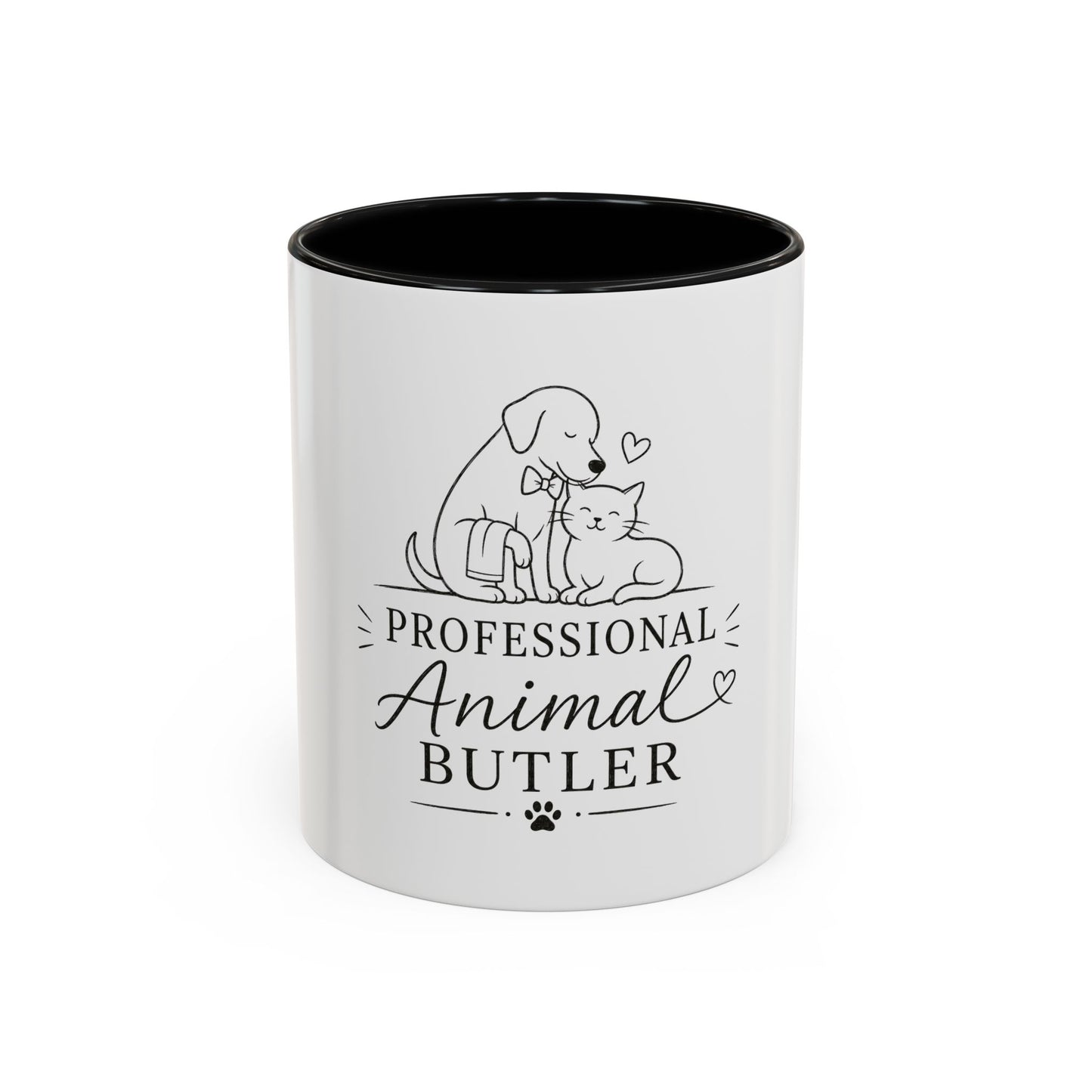 Professional  Animal Butler Mug | Cat and Dog Illustration Coffee Mug