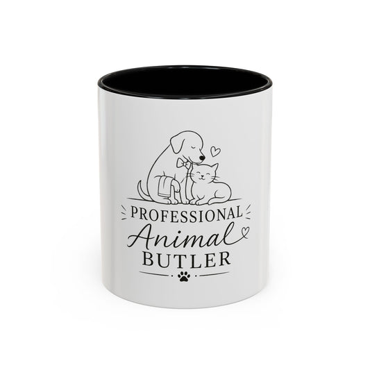 Professional  Animal Butler Mug | Cat and Dog Illustration Coffee Mug
