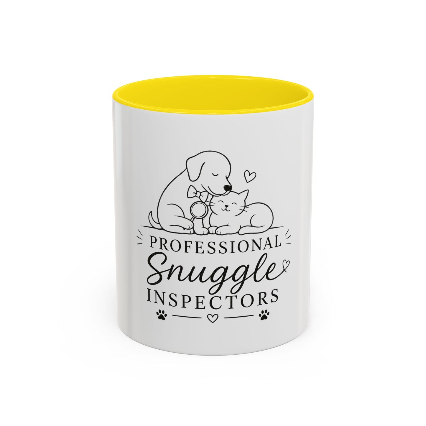 Professional  Snuggle Inspectors Mug | Cat and Dog Illustration Coffee Mug