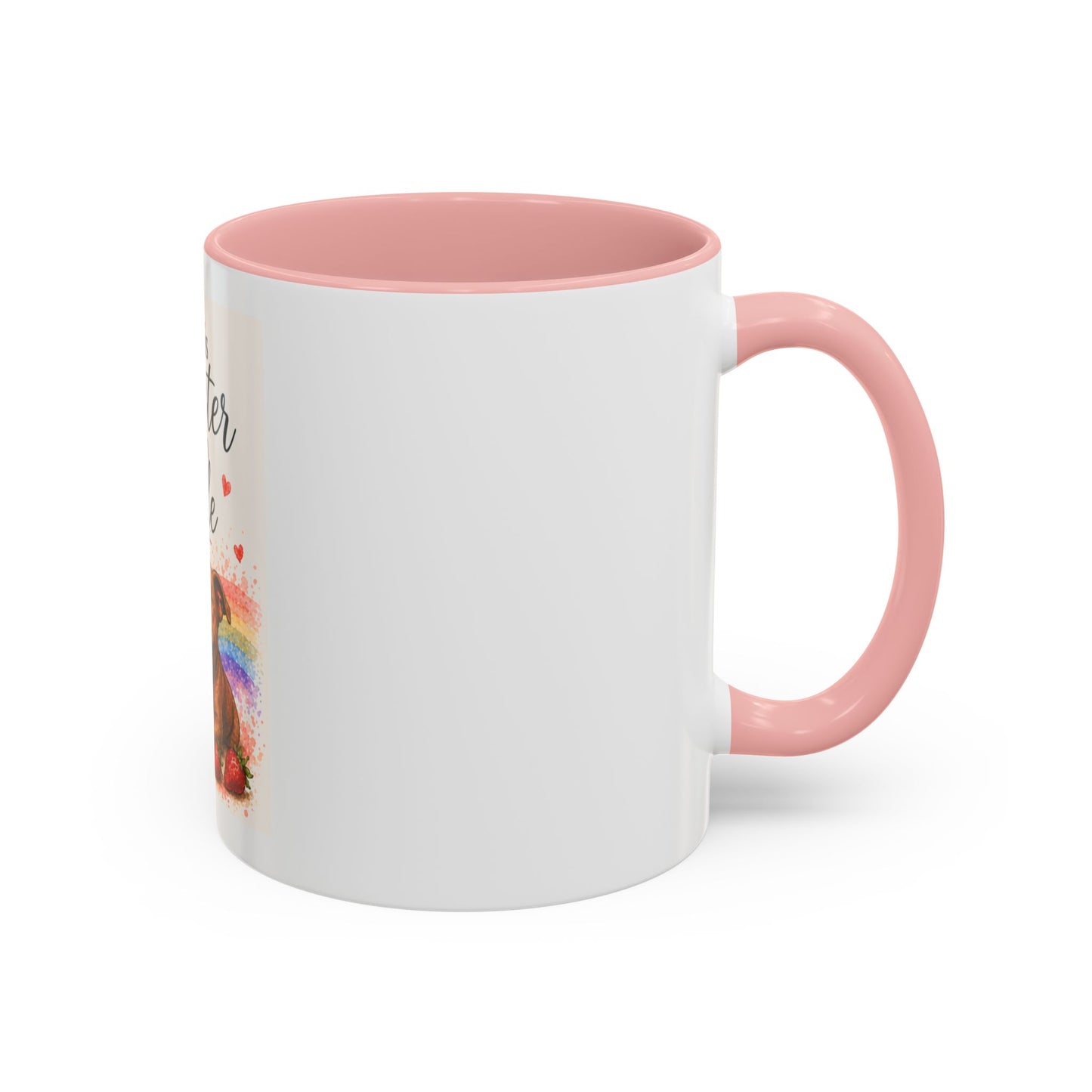 Life Is Sweeter With Jude Accent Coffee Mug | Paw print, rainbow