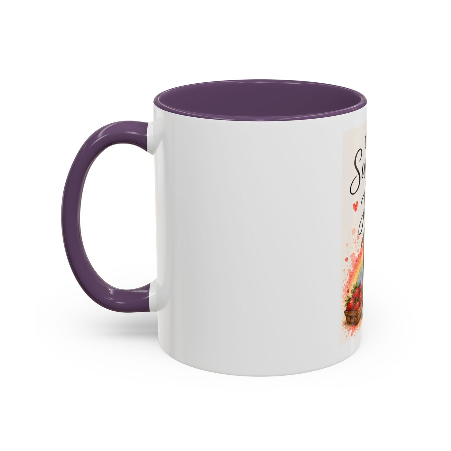 Life Is Sweeter With Jude Accent Coffee Mug | Paw print, rainbow