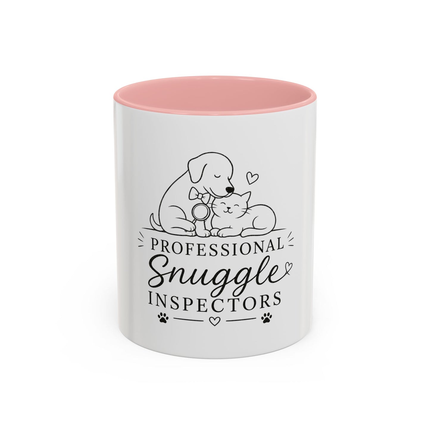 Professional  Snuggle Inspectors Mug | Cat and Dog Illustration Coffee Mug