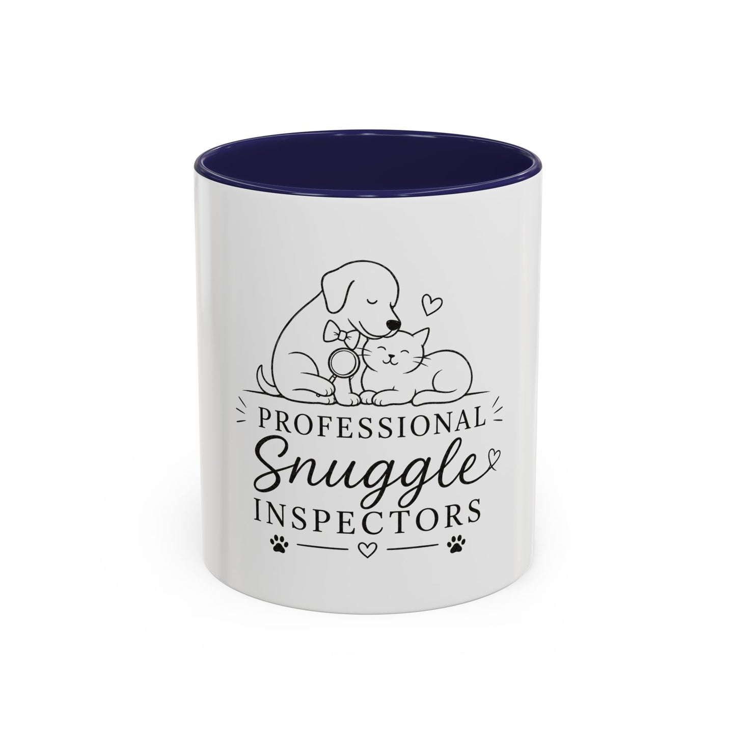 Professional  Snuggle Inspectors Mug | Cat and Dog Illustration Coffee Mug