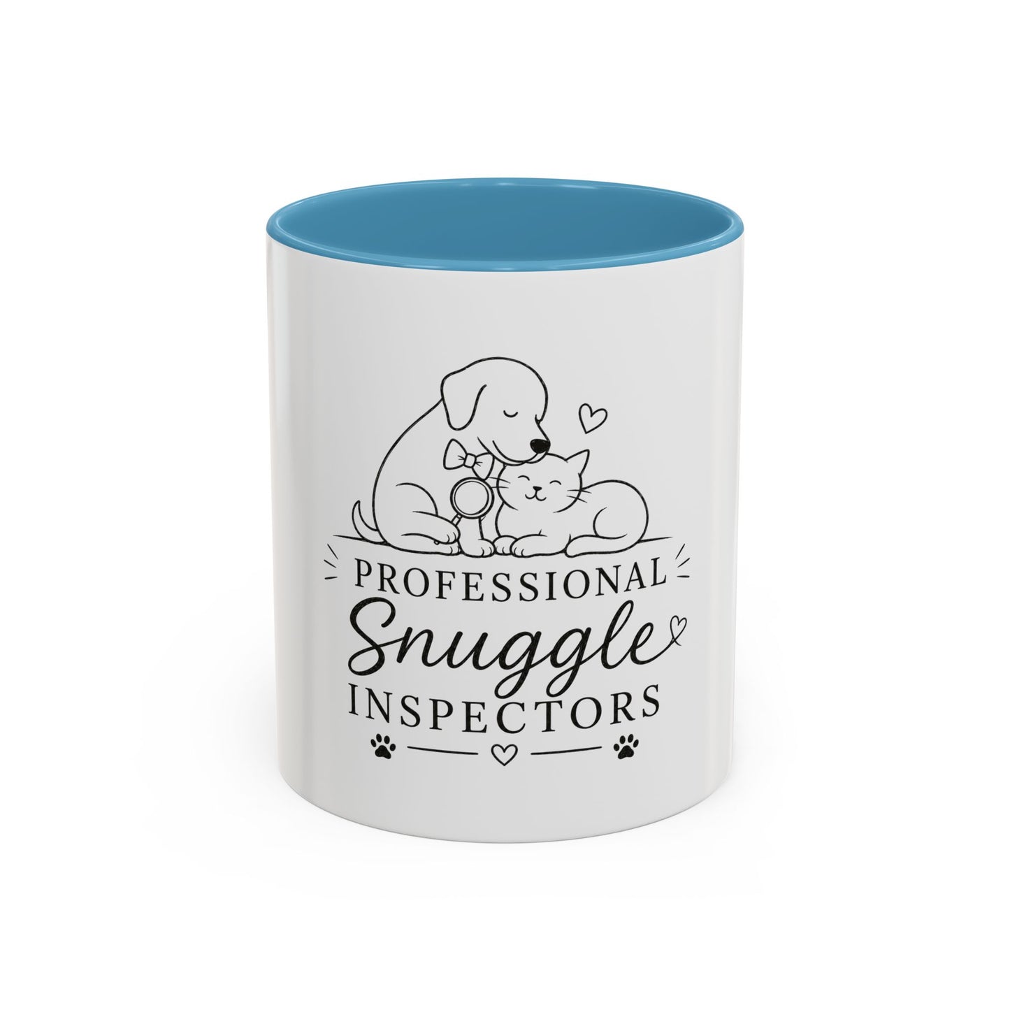 Professional  Snuggle Inspectors Mug | Cat and Dog Illustration Coffee Mug