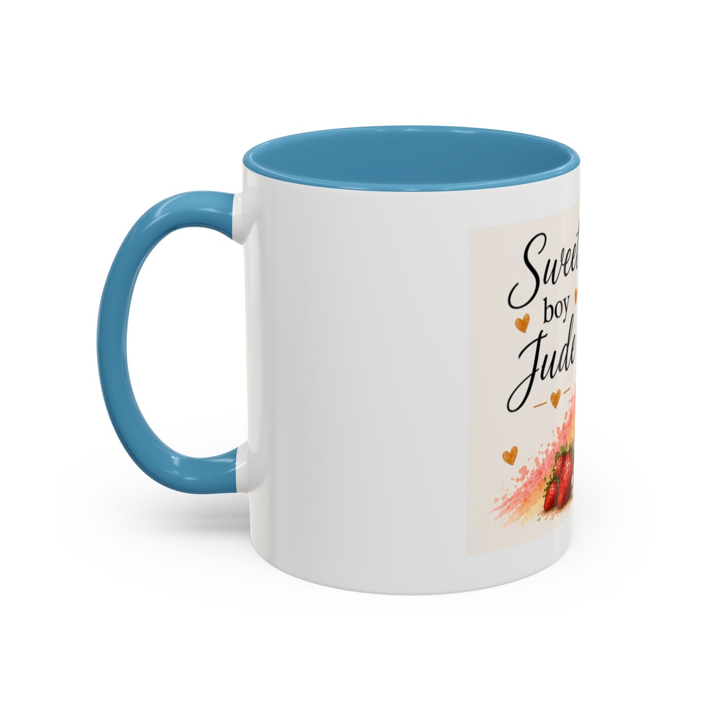 Sweet Boy Jude Accent Coffee Mug | Paw print, rainbow