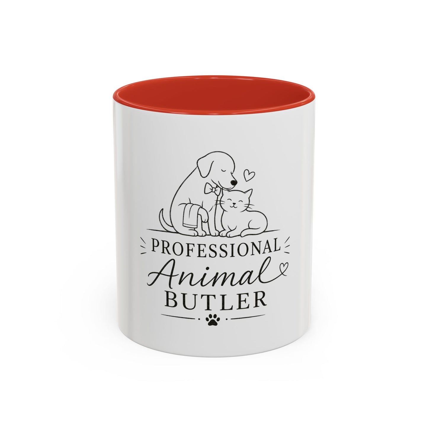 Professional  Animal Butler Mug | Cat and Dog Illustration Coffee Mug