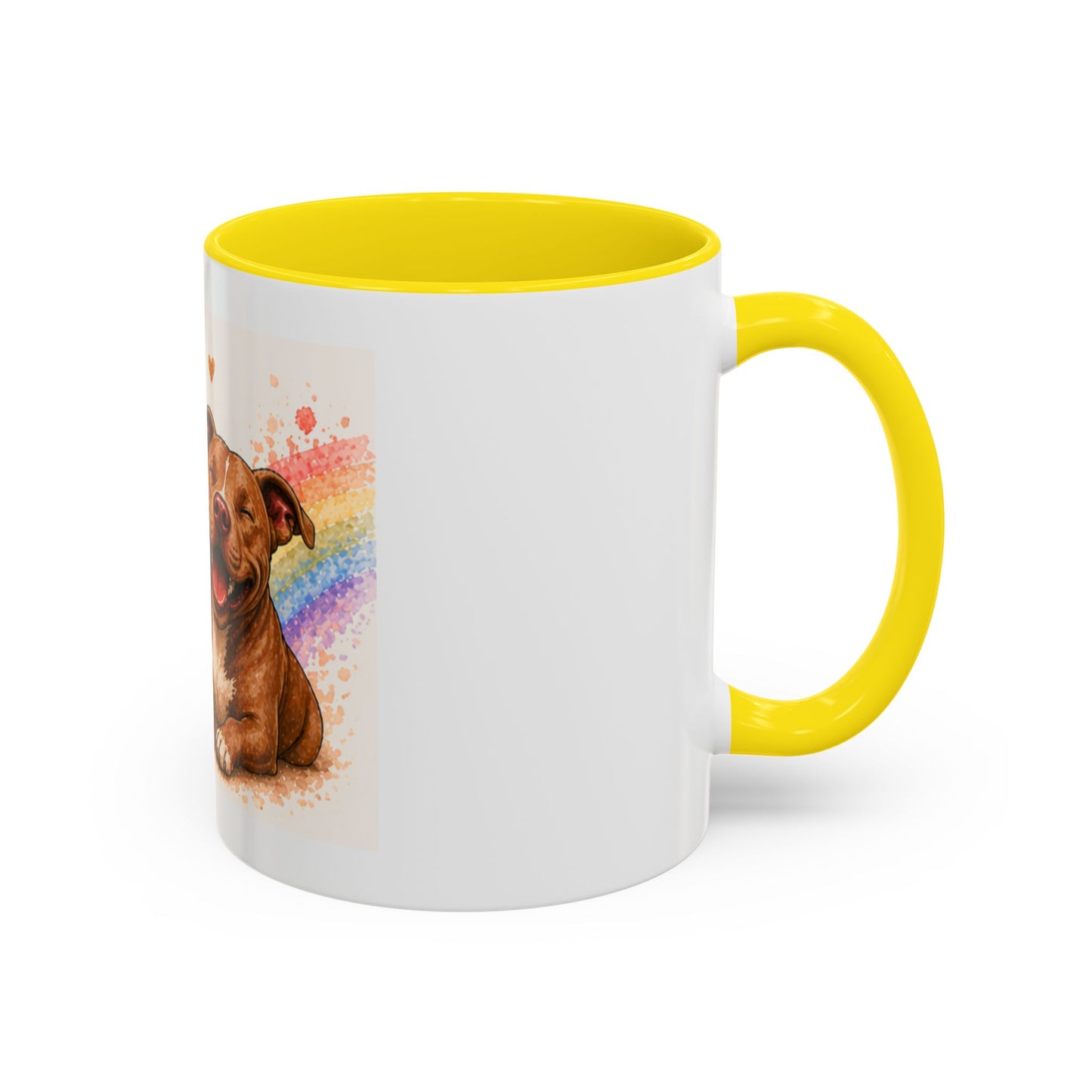 Sweet Boy Jude Accent Coffee Mug | Paw print, rainbow