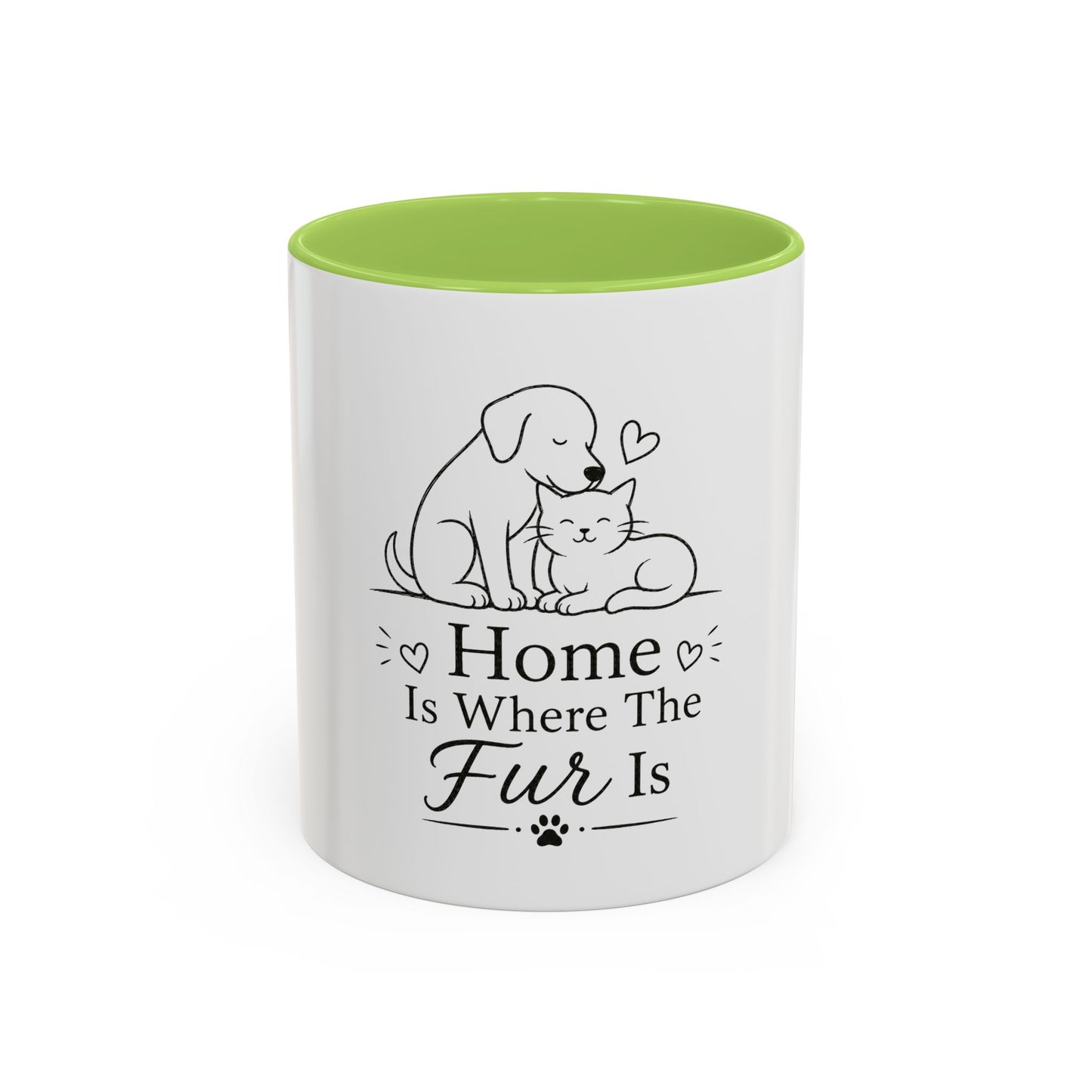 Home Is Where The Fur Is Mug | Cat and Dog Illustration Coffee Mug