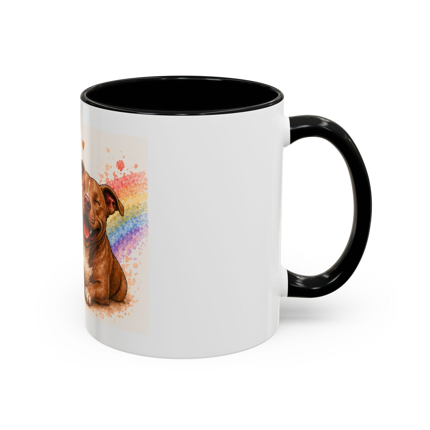 Sweet Boy Jude Accent Coffee Mug | Paw print, rainbow
