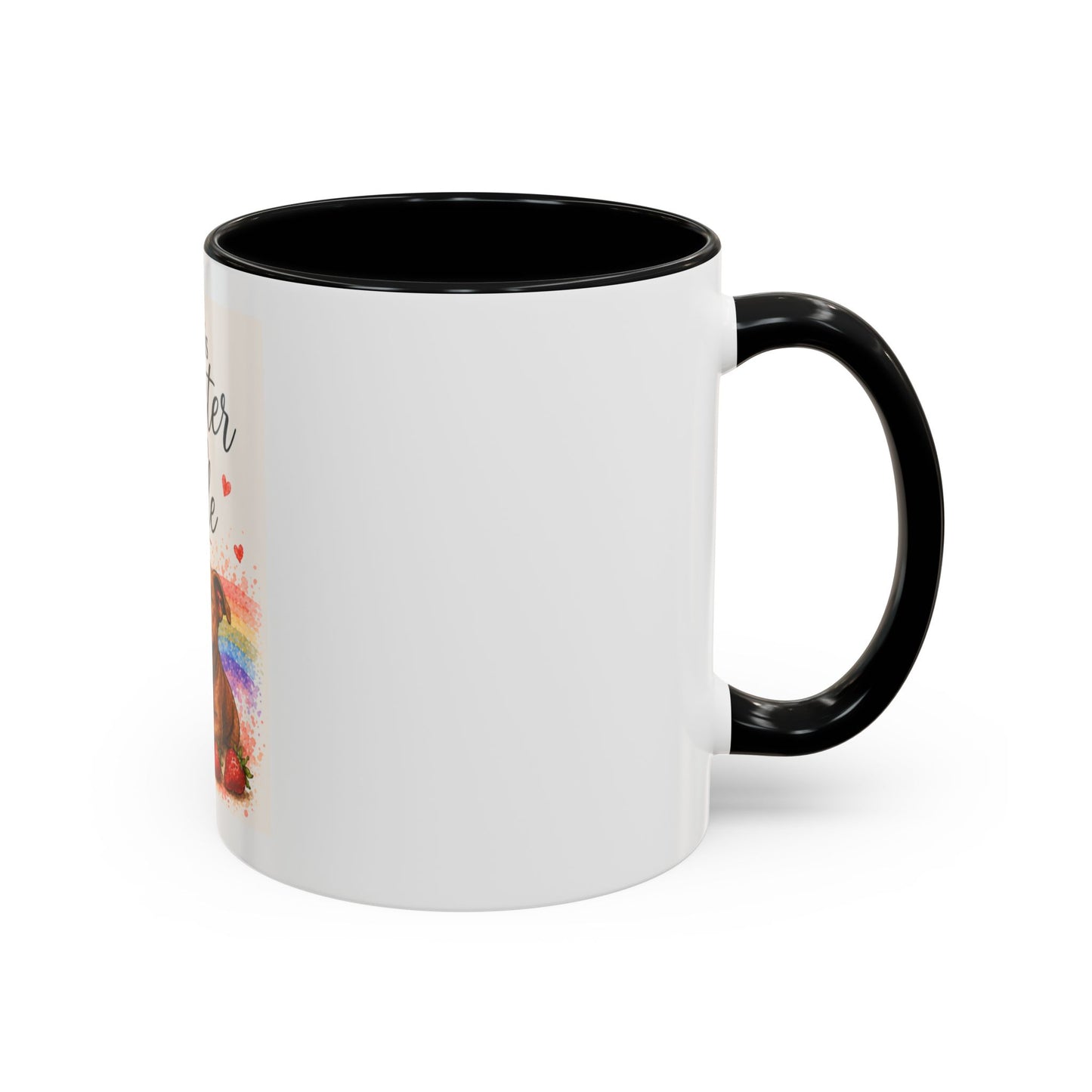 Life Is Sweeter With Jude Accent Coffee Mug | Paw print, rainbow