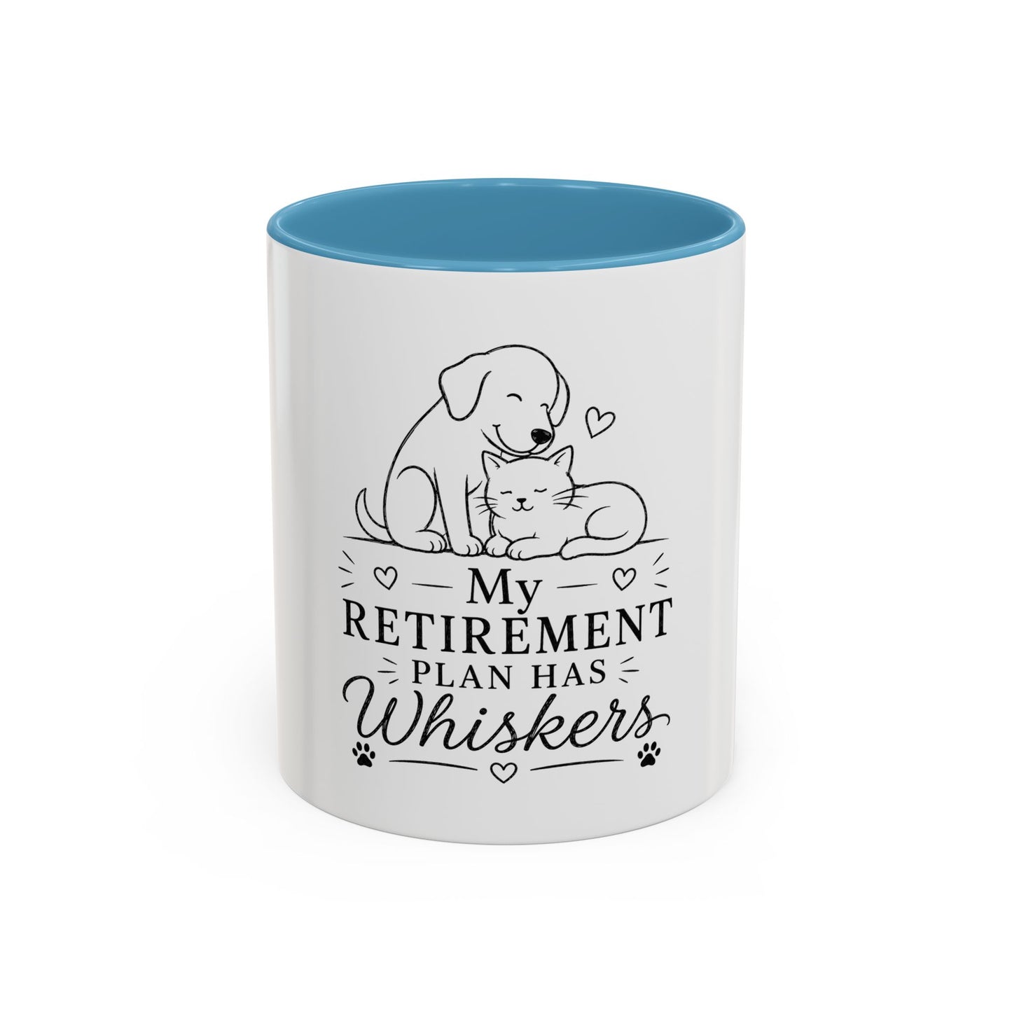 My Retirement Plan Has Whiskers Mug | Cat and Dog Illustration Coffee Mug