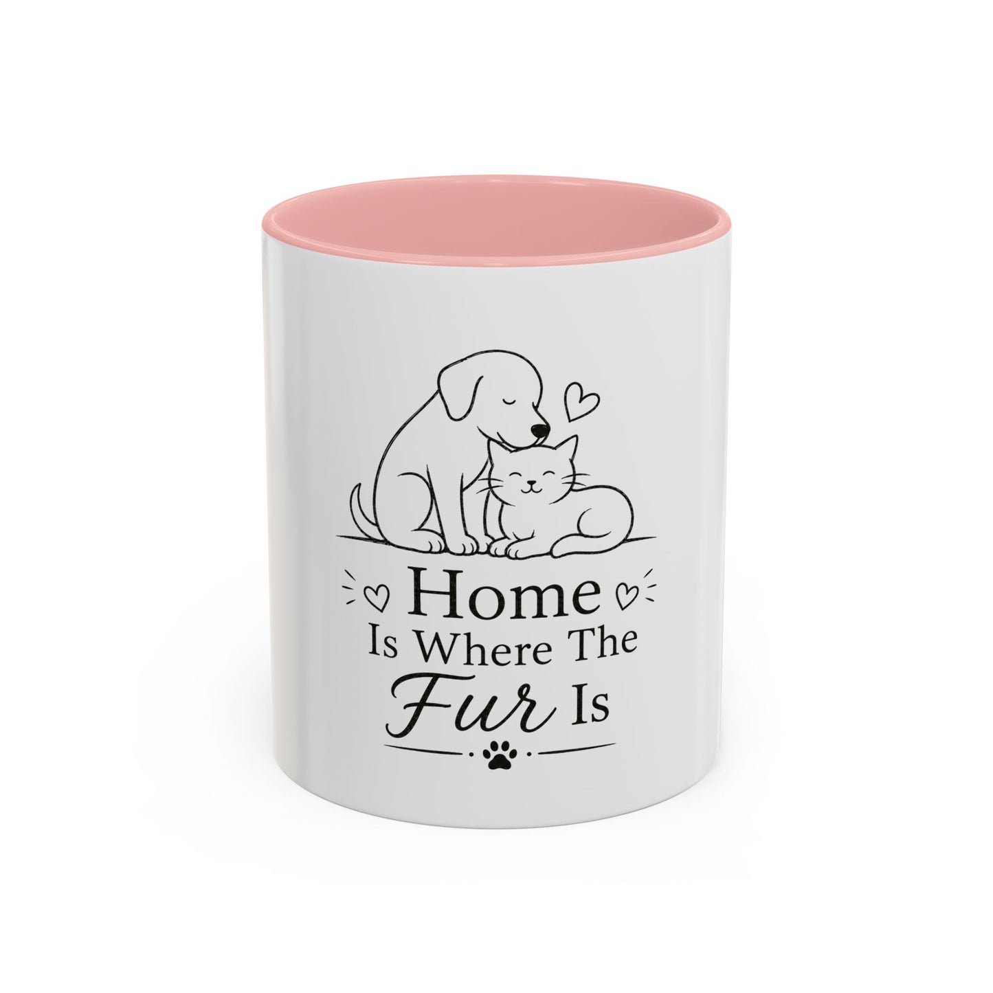Home Is Where The Fur Is Mug | Cat and Dog Illustration Coffee Mug