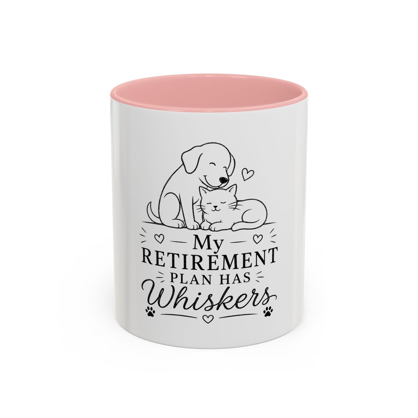 My Retirement Plan Has Whiskers Mug | Cat and Dog Illustration Coffee Mug