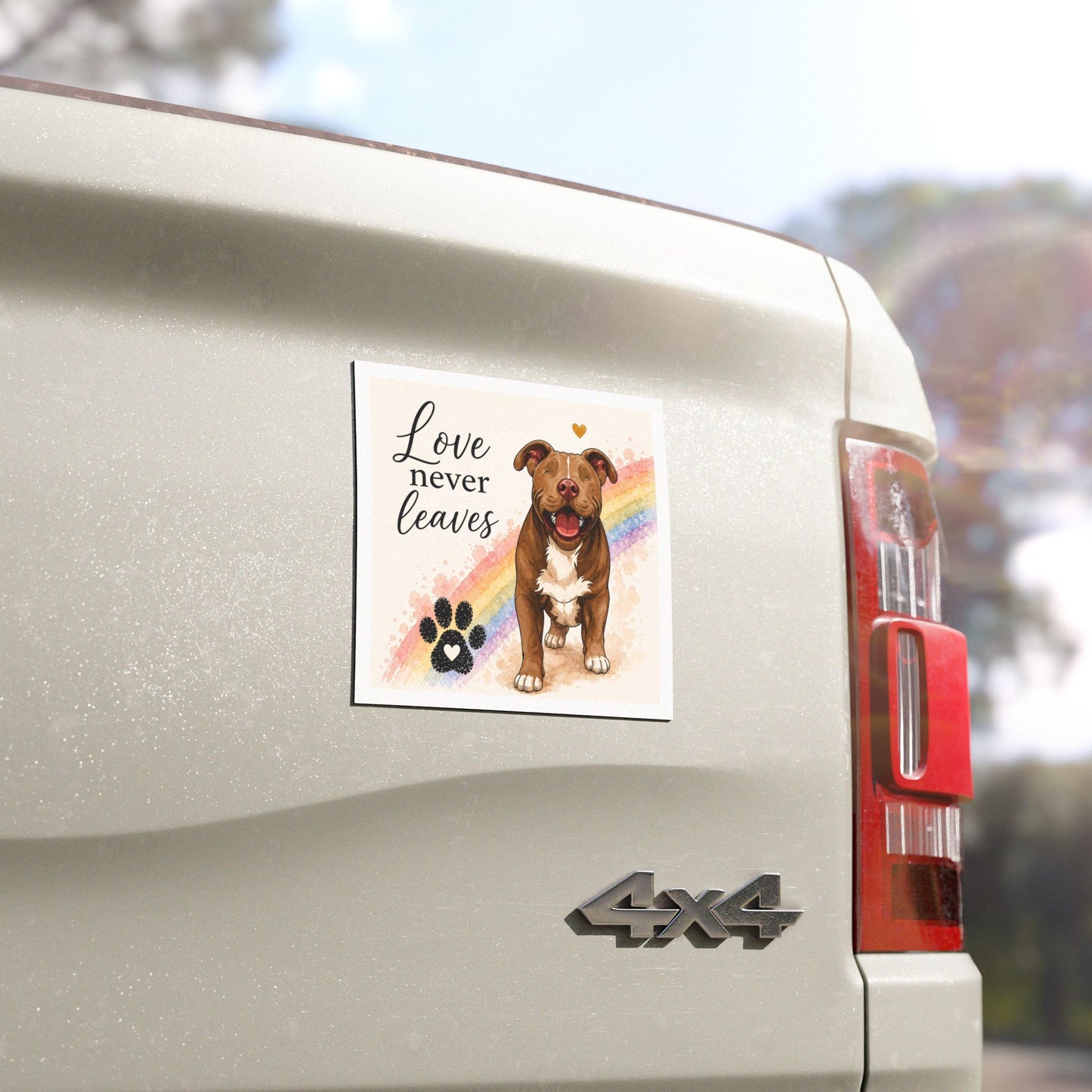 Love Never Leaves Jude Car Magnet – Rainbow Paw Memorial Magnet