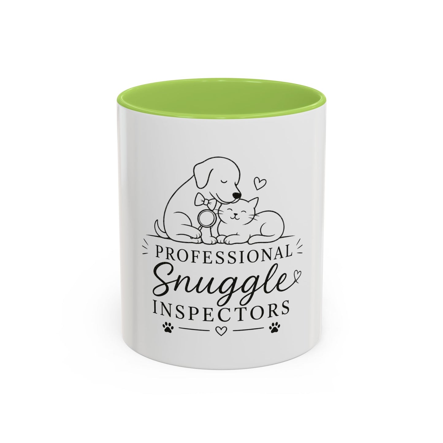 Professional  Snuggle Inspectors Mug | Cat and Dog Illustration Coffee Mug