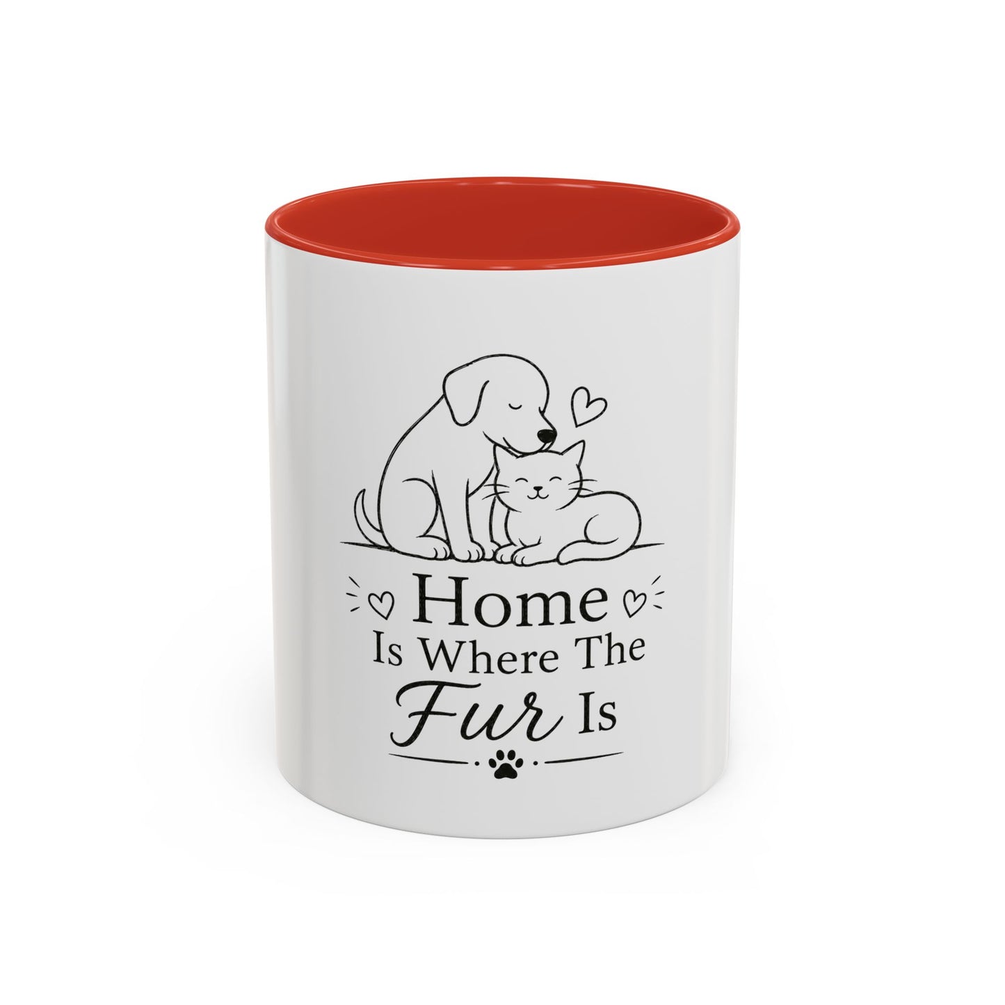 Home Is Where The Fur Is Mug | Cat and Dog Illustration Coffee Mug