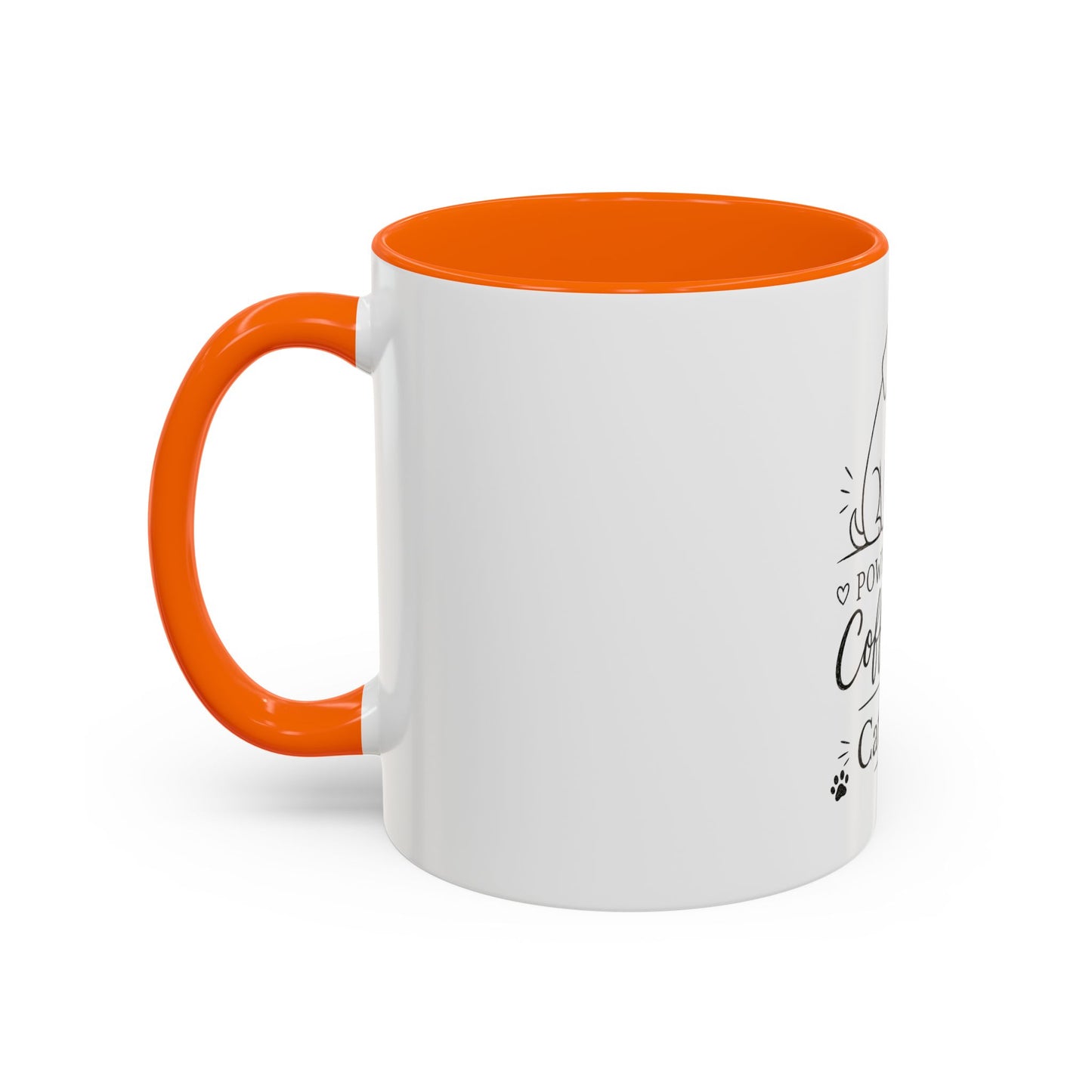 Powered By Coffee & Cat Hair Mug | Cat and Dog Illustration Coffee Mug