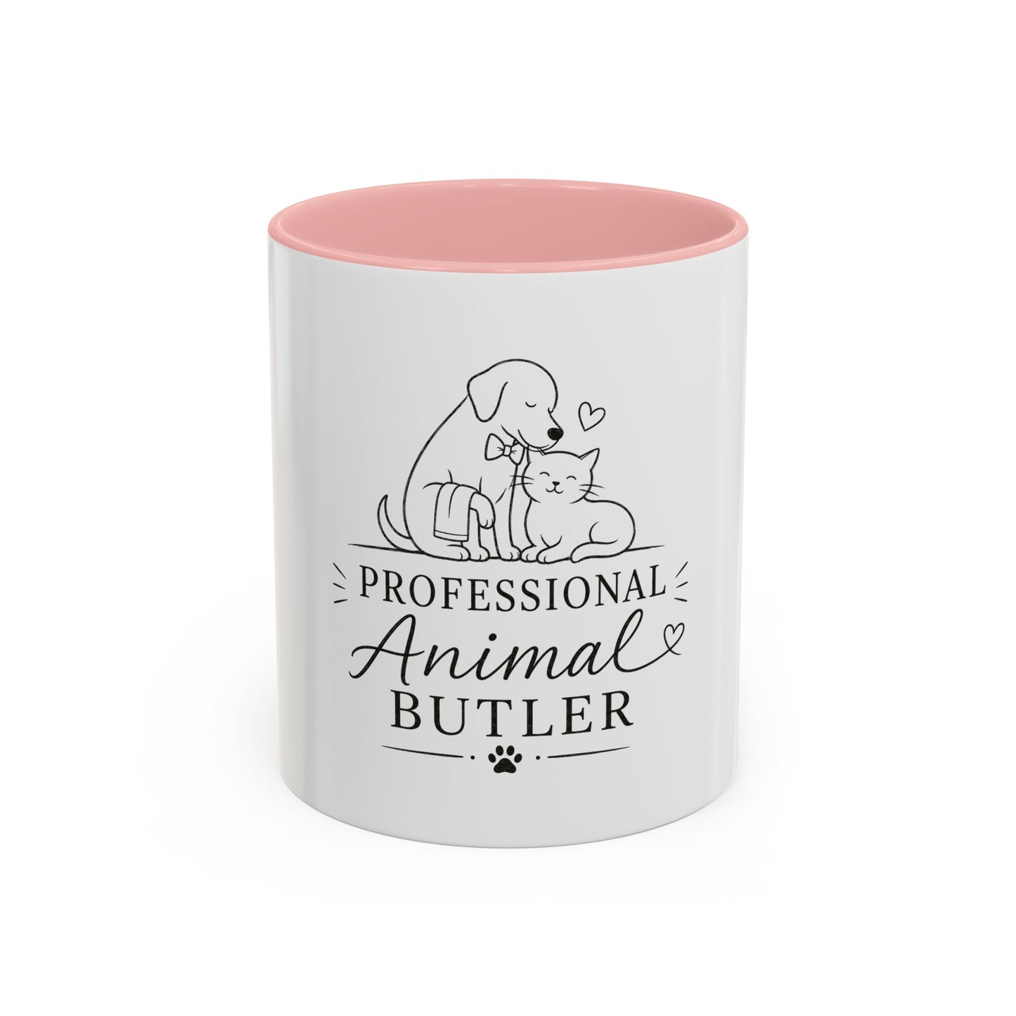 Professional  Animal Butler Mug | Cat and Dog Illustration Coffee Mug