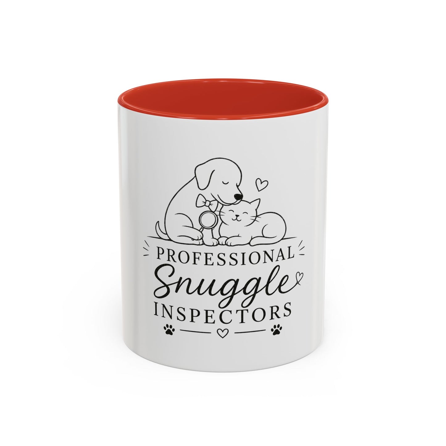 Professional  Snuggle Inspectors Mug | Cat and Dog Illustration Coffee Mug