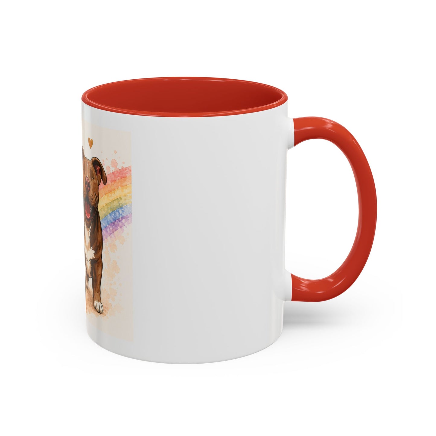 Love Never Leaves Accent Coffee Mug | Paw print, rainbow