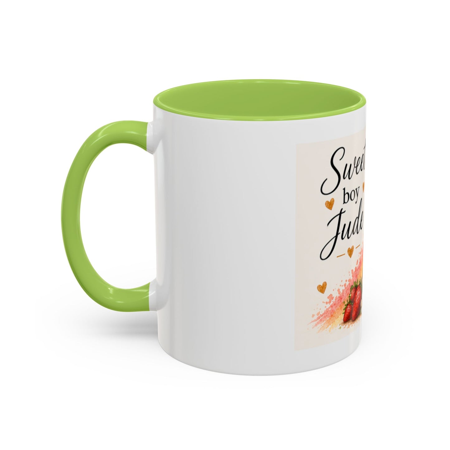 Sweet Boy Jude Accent Coffee Mug | Paw print, rainbow