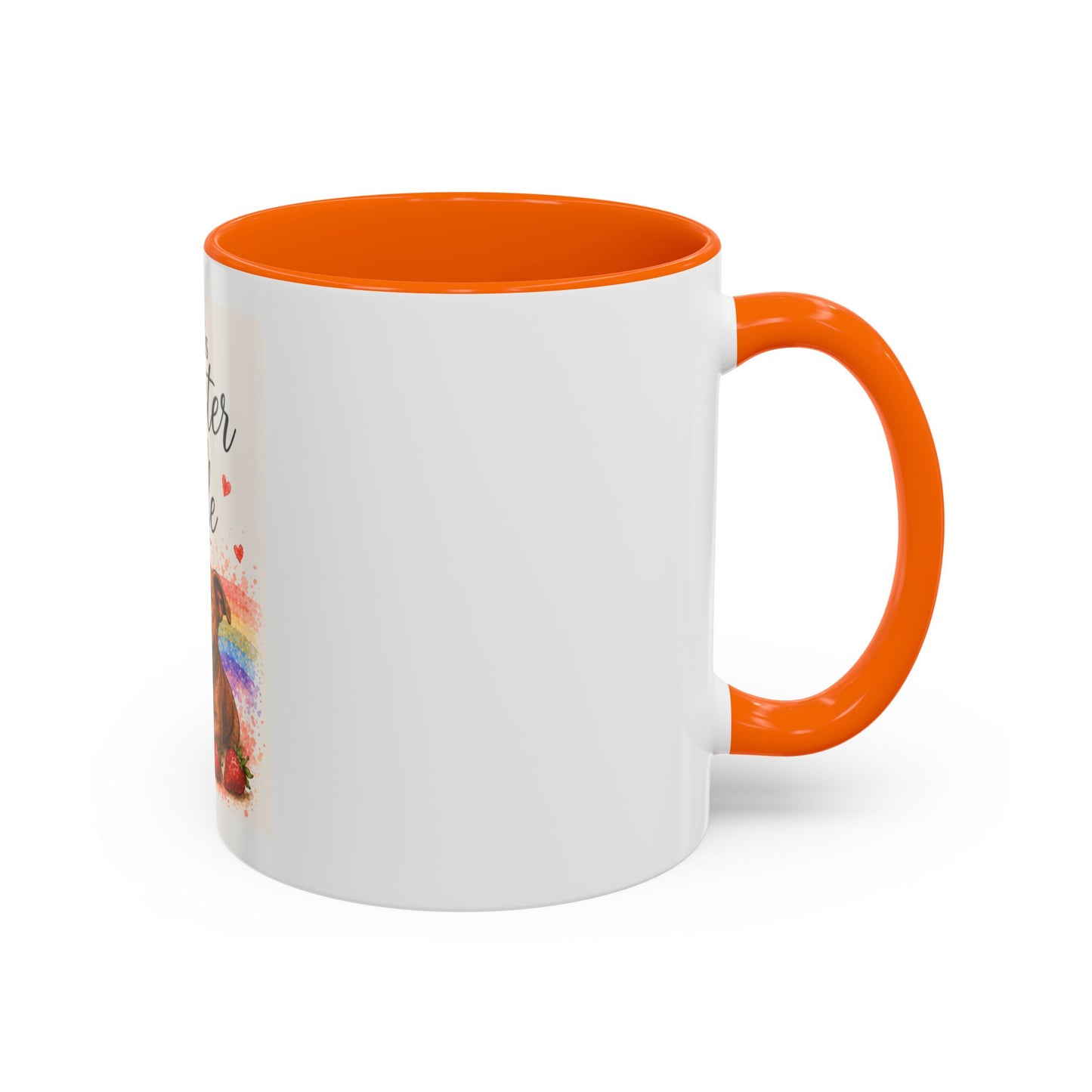 Life Is Sweeter With Jude Accent Coffee Mug | Paw print, rainbow