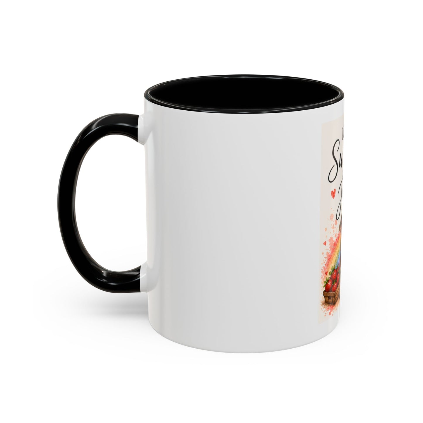 Life Is Sweeter With Jude Accent Coffee Mug | Paw print, rainbow