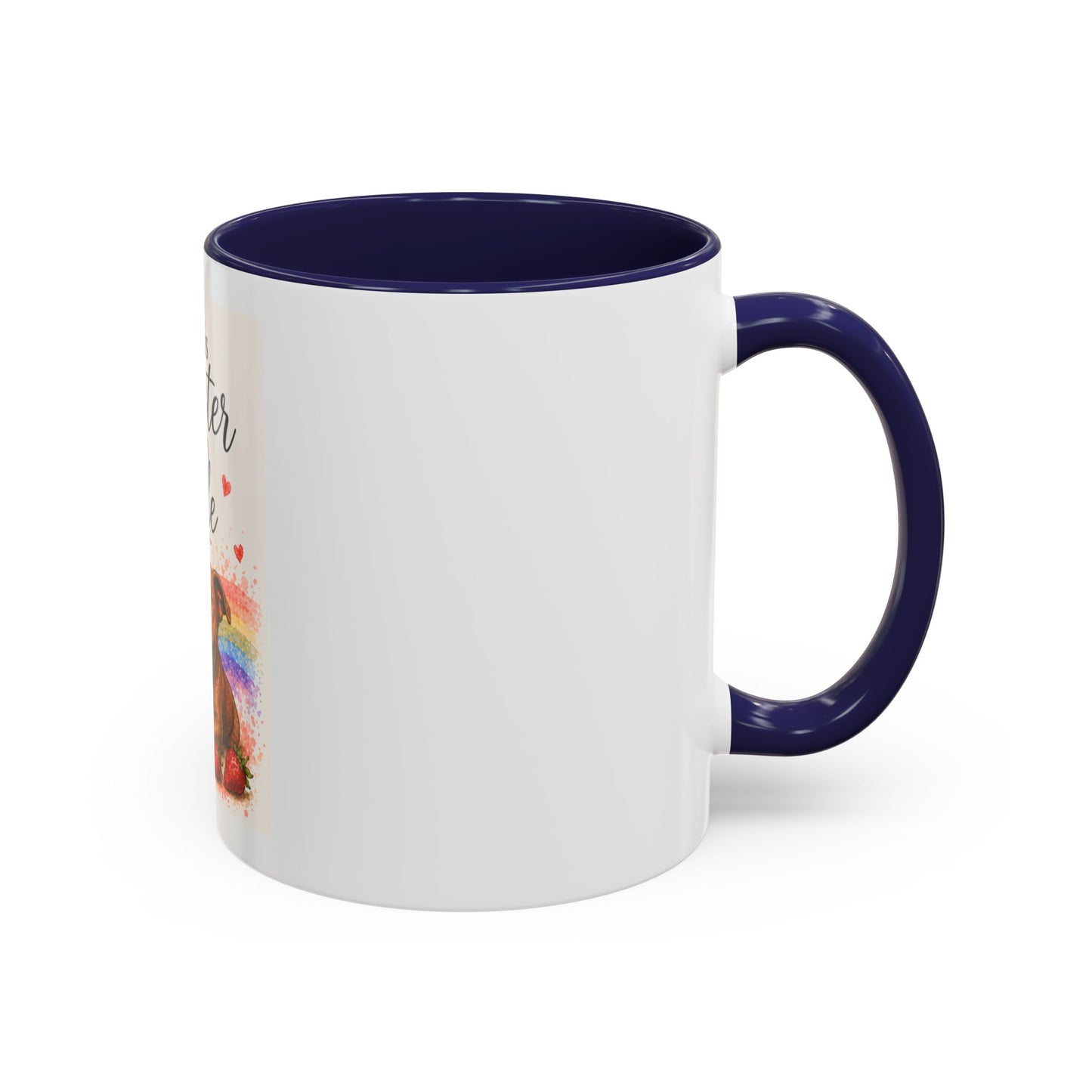 Life Is Sweeter With Jude Accent Coffee Mug | Paw print, rainbow