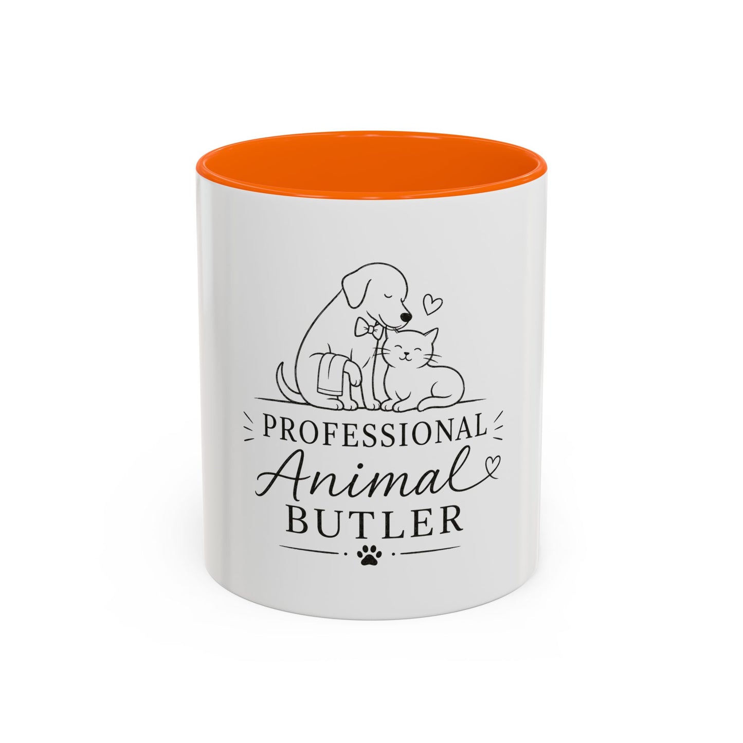 Professional  Animal Butler Mug | Cat and Dog Illustration Coffee Mug