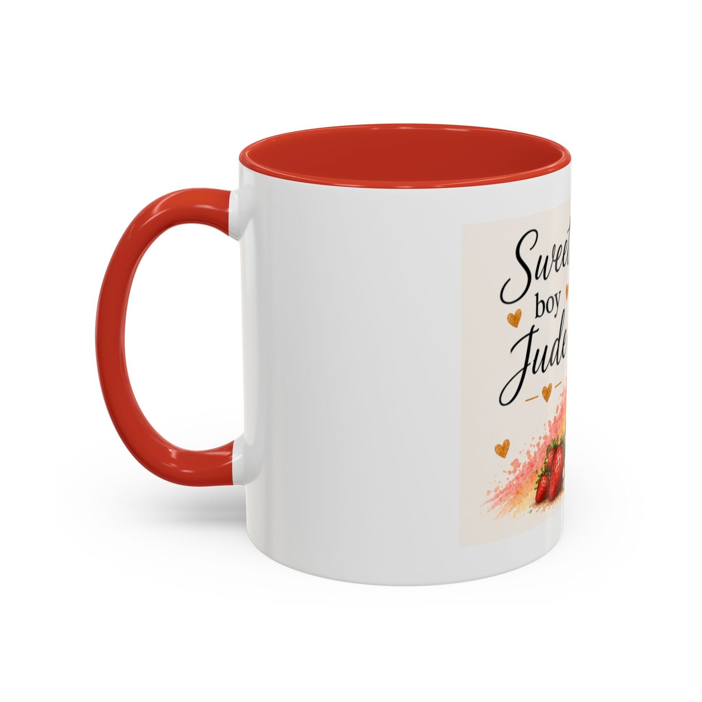 Sweet Boy Jude Accent Coffee Mug | Paw print, rainbow