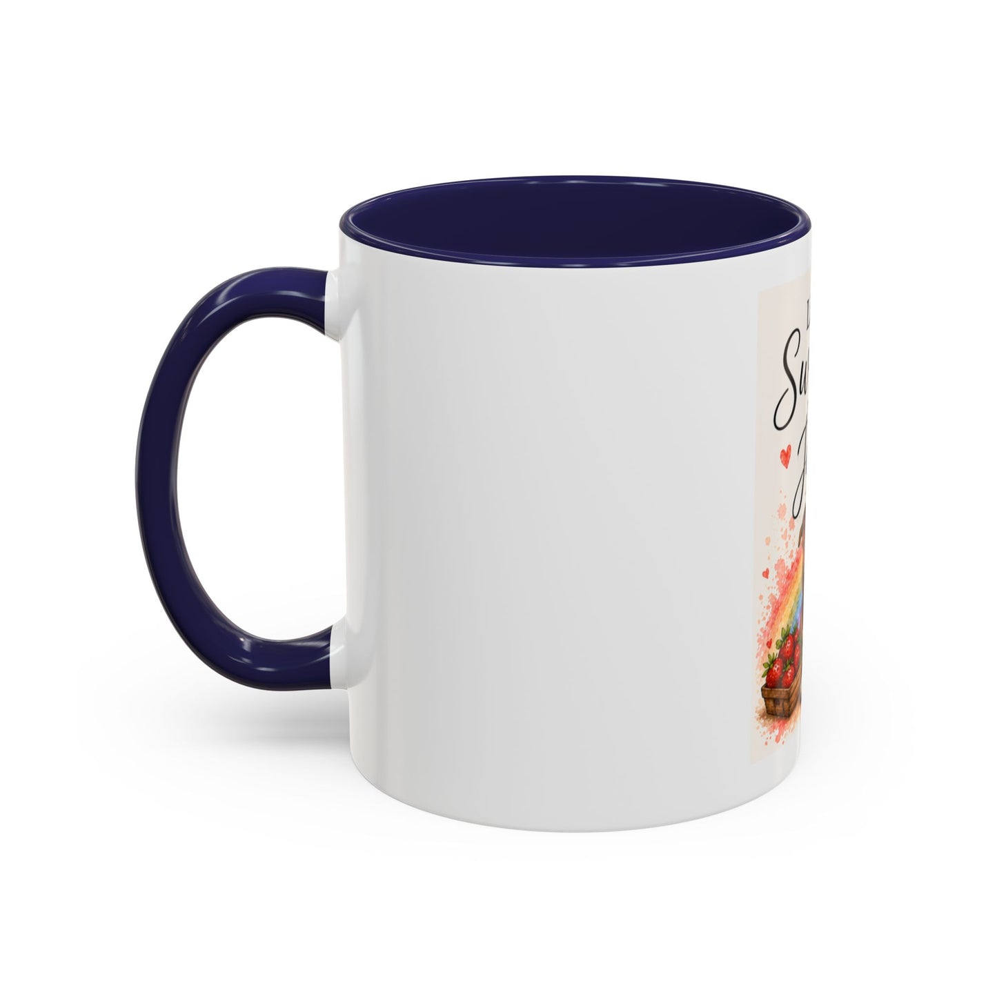 Life Is Sweeter With Jude Accent Coffee Mug | Paw print, rainbow