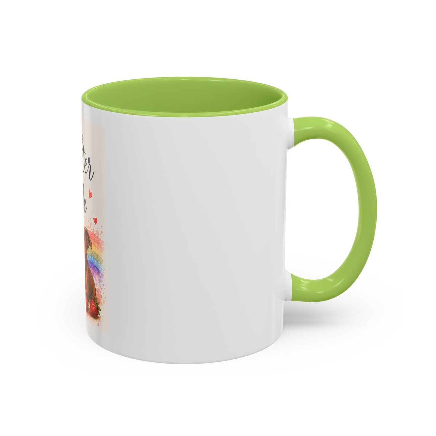 Life Is Sweeter With Jude Accent Coffee Mug | Paw print, rainbow