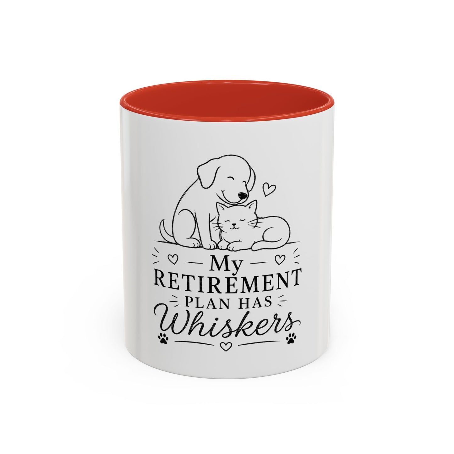 My Retirement Plan Has Whiskers Mug | Cat and Dog Illustration Coffee Mug
