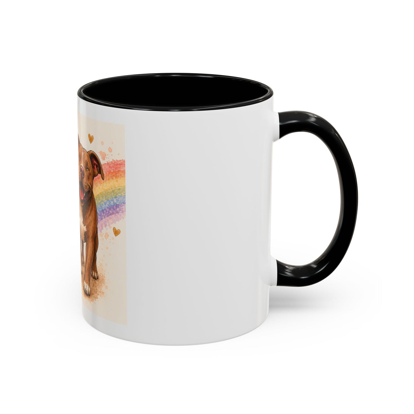 You Were My Heart Dog Accent Coffee Mug | Paw print, rainbow