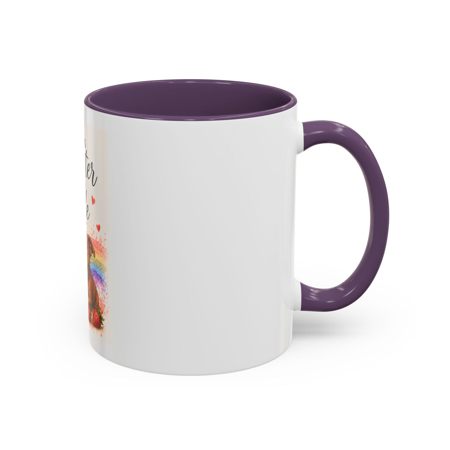 Life Is Sweeter With Jude Accent Coffee Mug | Paw print, rainbow