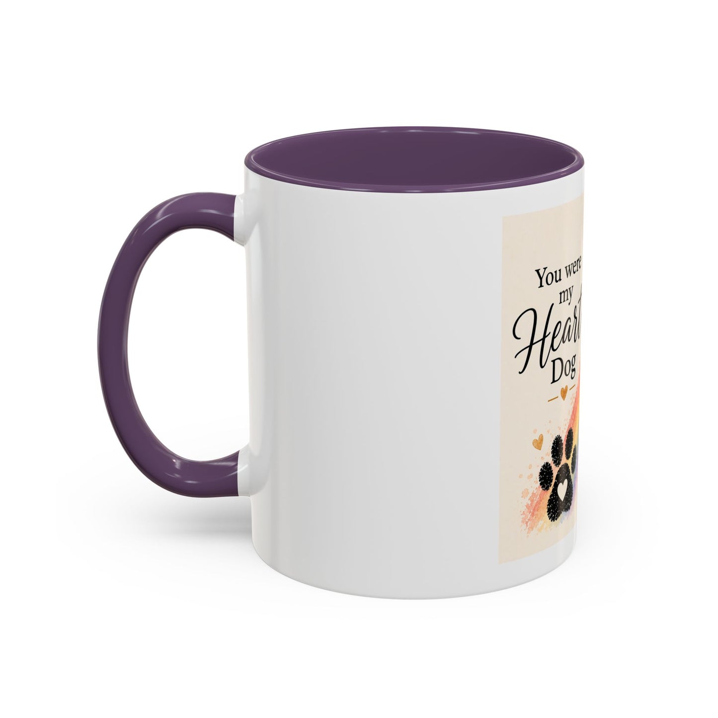 You Were My Heart Dog Accent Coffee Mug | Paw print, rainbow