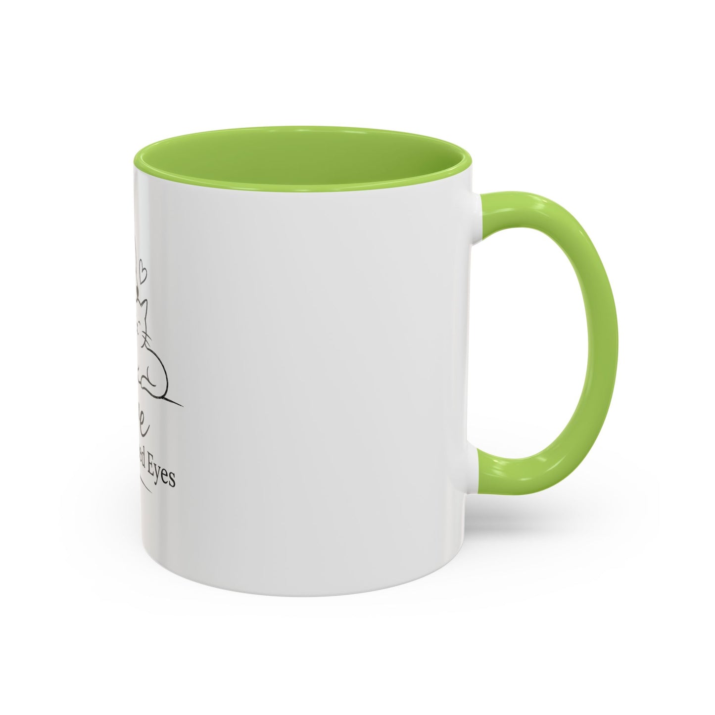 Love Doesn't Need Eyes Mug | Cat and Dog Illustration Coffee Mug
