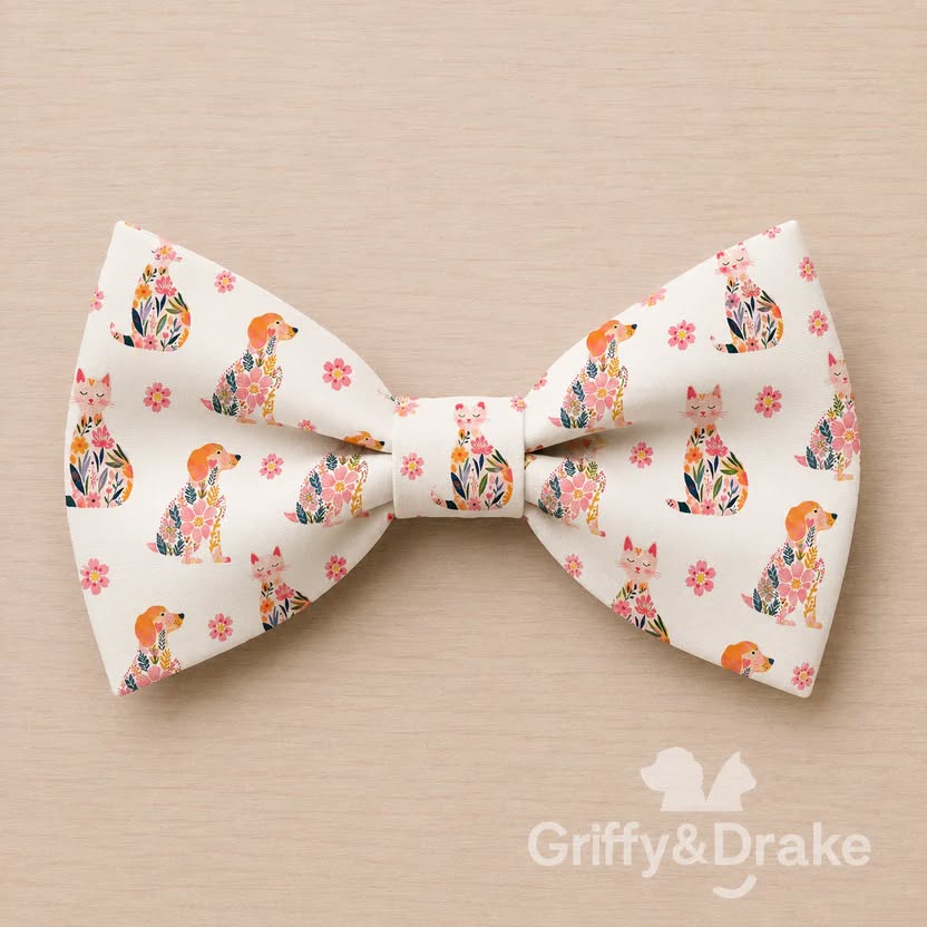 GRIFFY & DRAKE - "Petal Pets" Bow Tie - SMALL - IN STOCK ITEM