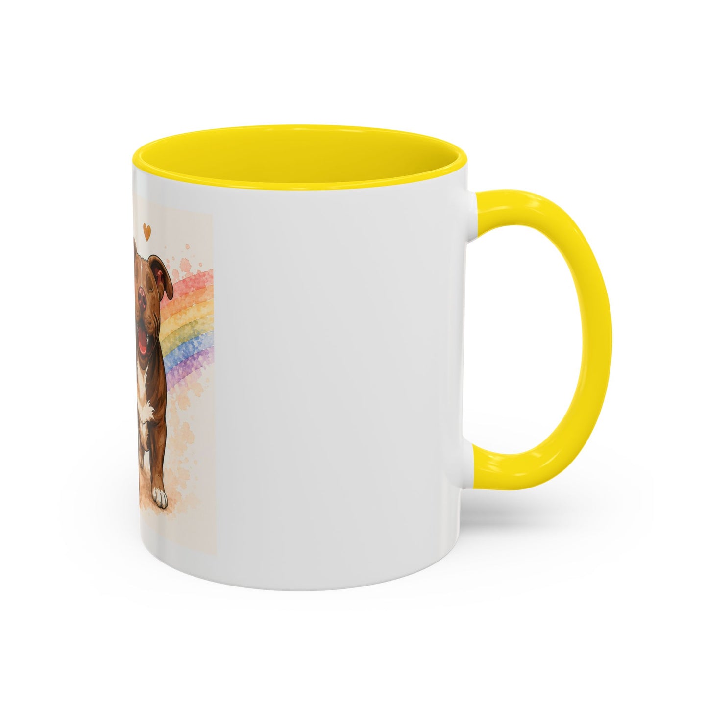 Love Never Leaves Accent Coffee Mug | Paw print, rainbow